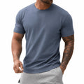 T-shirt uomo M in tessuto a maglia blu ardesia - girocollo casual