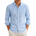 Camicia uomo taglia L azzurro chiaro a maniche lunghe con colletto button-down