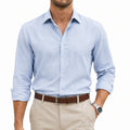 Camicia uomo L celeste a maniche lunghe con colletto classico