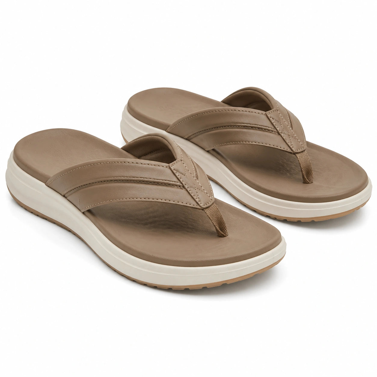 Infradito da uomo 40/41 marrone in materiale sintetico con suola ammortizzata