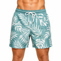 Costume da bagno uomo XL verde acqua con stampa tropicale e coulisse