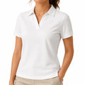 Polo donna S bianca in tessuto a maglia - maniche corte stile casual