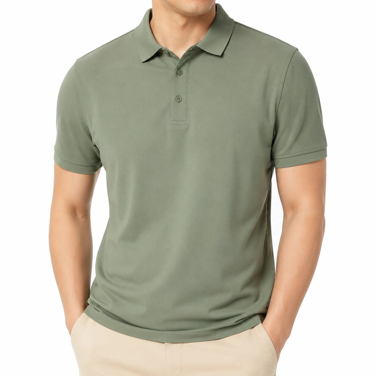 Polo uomo taglia M verde salvia a maniche corte stile casual